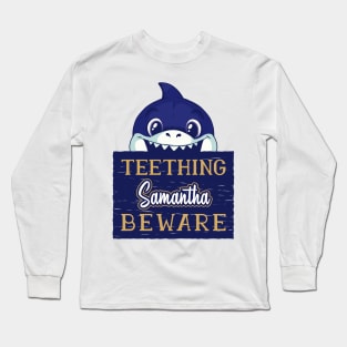 Samantha - Funny Kids Shark - Personalized Gift Idea - Bambini Long Sleeve T-Shirt